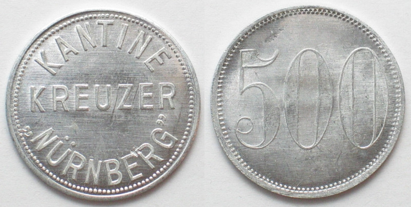 GERMANY. Navy token CRUISER "NURNBERG" Canteen 500 Pfennig ND (1935-1945), Alu, ...