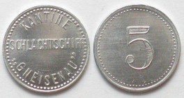 SCHLACHTSCHIFF GNEISENAU. Kantine. 5 Pfennig o.J.(1938-1942), Alu, Erhaltung!