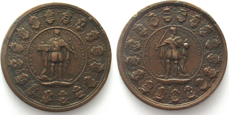 HILDESHEIM. Sede Vacante 1724, cast bronze medal by Werner, 55mm, XF

Weight: ...