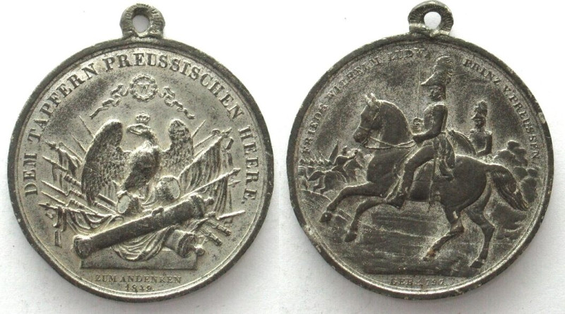 PRUSSIA. Medal 1849, WILHELM I as PRINCE, white medal by Drenwett, 41mm, AU

A...