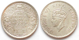 INDIA-BRITISH. 1 Rupee 1938 (b) Bombay with dot, GEORGE VI, silver,  UNC-