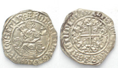 NAPLES & SICILY. Kingdom, Gigliato ND, about 1321, ROBERT d'ANJOU (1309-1343), silver, UNC-!