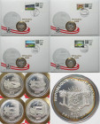 IVORY COAST. 2008 Set Swiss European Football Championship Venues, 4 x 500 Francs CFA, silver, Proof, very scarce!