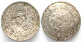 JAPAN. Yen Yr.16 (1883), Meiji, silver, Chinese chopmarks on UNC- host coin