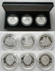 NORTH KOREA. Set 100th Anniversary of German Schoolship Society, 5 Won 2000, silver, Proof (3)