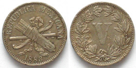 MEXICO. 50 Centavos 1878 Zs S, Zacatecas, silver, AU!