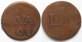 JAVA. Duit 1808, Louis Napoleon, copper, F