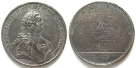 RUSSIA. CATHERINE II, 1787 JOURNEY TO CRIMEA, Medal by T. Ivanoff, pewter, 65mm, EF