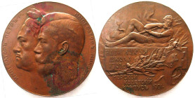 NICHOLAS II. Medal 1901, 200TH ANNIVERSARY OF NAVAL CADET CORPS, bronze, 64mm, AU