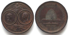 RUSSIA. ALEXANDER II, 1865 IMPERIAL LIBERAL ECONOMIC SOCIETY, bronze, 45mm, AU