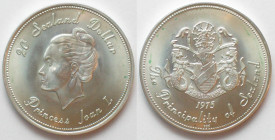 SEALAND. 20 Dollars 1975, PRINCESS JOAN I, silver, RARE! BU!
