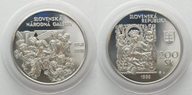 SLOVAKIA. 200 Korun 1998, NATIONAL GALLERY, silver, Proof, SCARCE!