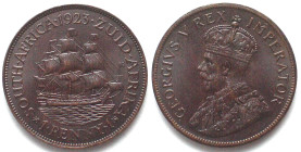 SOUTH AFRICA. Penny 1923, George V, bronze, BU!