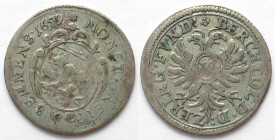 BERN. 20 Kreuzer 1659, silver VF+, RARE!