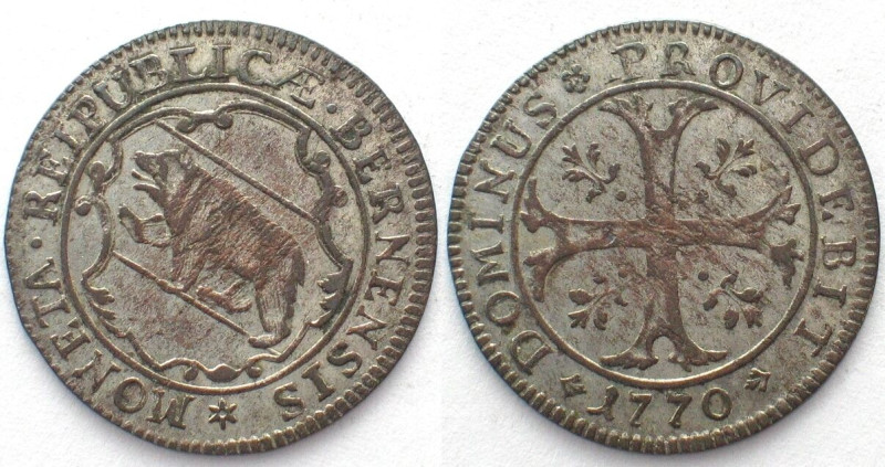 BERN. Halbbatzen 1770, Billon, Erhaltung!

HMZ 2-224j. Schöner Glanz! / Nice l...