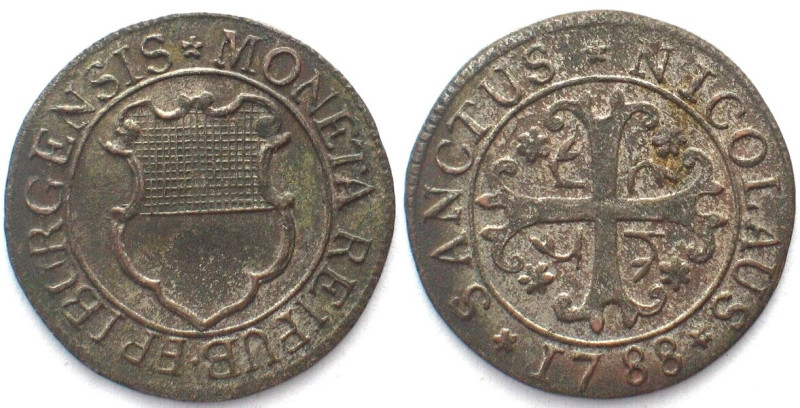 FREIBURG / FRIBOURG.Halbbatzen 1788, Billon, Erhaltung!

HMZ 2-277y. fast unz ...