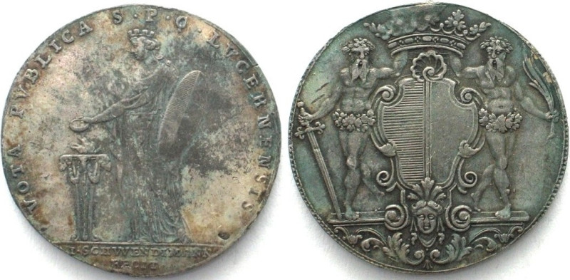 LUZERN. Zinnabschlag der Silbermedaille o.J.(1815), Bataillon Göldi, Zinn

SM ...