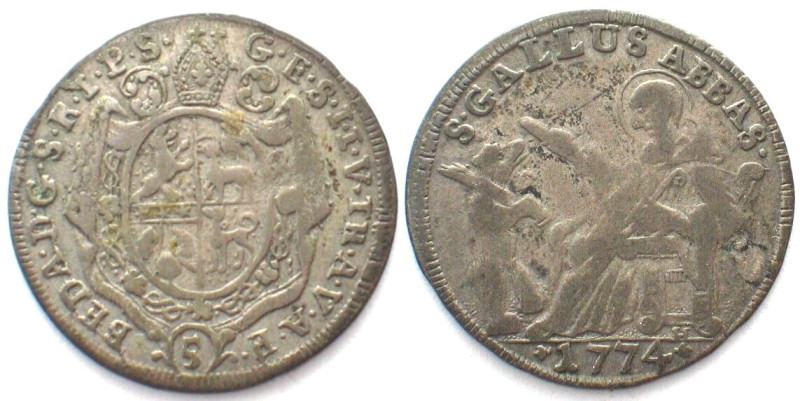 ST. GALLEN. Abtei. 5 Kreuzer 1774, Beda Angehrn v. Hagenwil, Silber

HMZ 2-876...