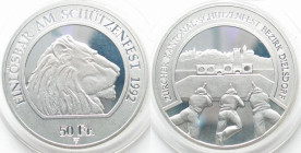 SWITZERLAND. DIELSDORF 50 Francs 1992, SHOOTING FESTIVAL, silver, Proof