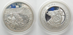 SWITZERLAND. SCHAFFHAUSEN 50 Francs 1997, SHOOTING FESTIVAL, silver, Proof