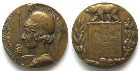 UNIVERSITY OF BERN CENTENNIAL. Medal 1934 by K. Hänny, bronze, 61mm, RARE! AU