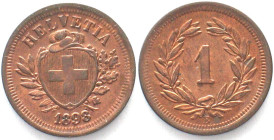 EIDGENOSSENSCHAFT. 1 Rappen 1898, Bronze