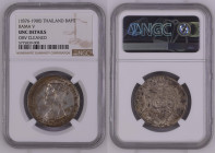 THAILAND. Baht ND (1876-1900), Rama V, silver, NGC UNC Details