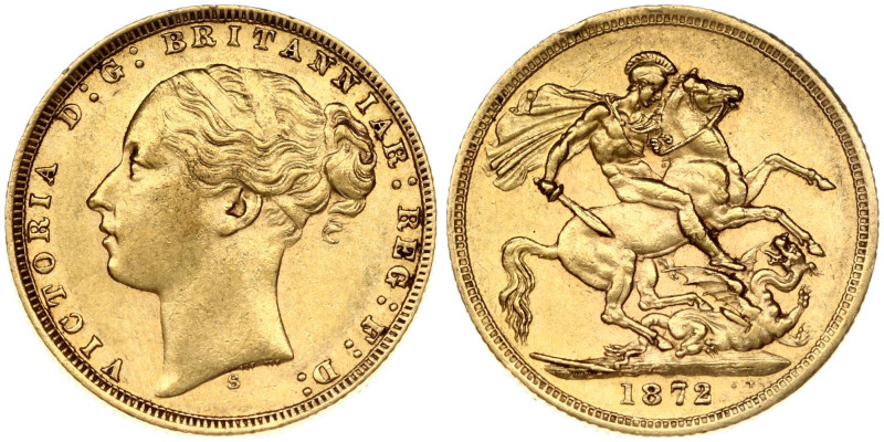 Australia. Victoria (1837-1901). Sovereign 1872 S Sydney. Gold 7.97g. Fr. 15, KM...