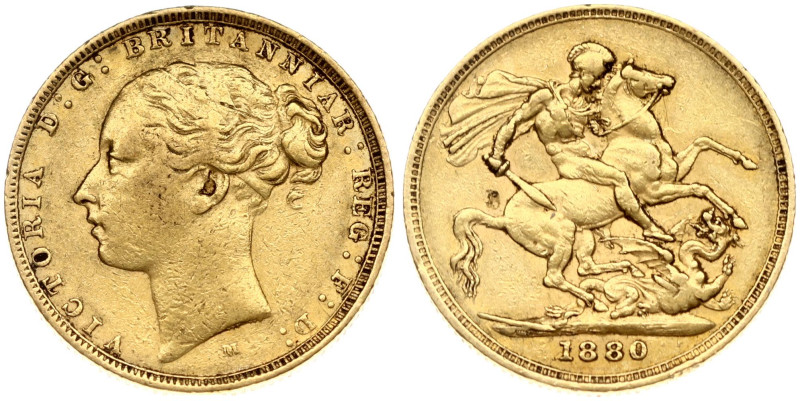 Australia. Victoria (1837-1901). Sovereign 1880 M Melbourne. Gold 7.93 g. Fr. 16...