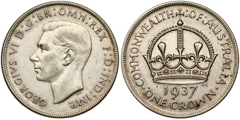 Australia. George VI (1936-1952). Crown 1937(m) Coronation of King. Silver 28.16...