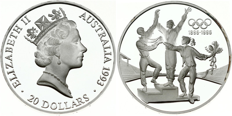 Australia. 20 Dollars 1993 Olympics - The Champions. Elizabeth II (1952-2022). S...