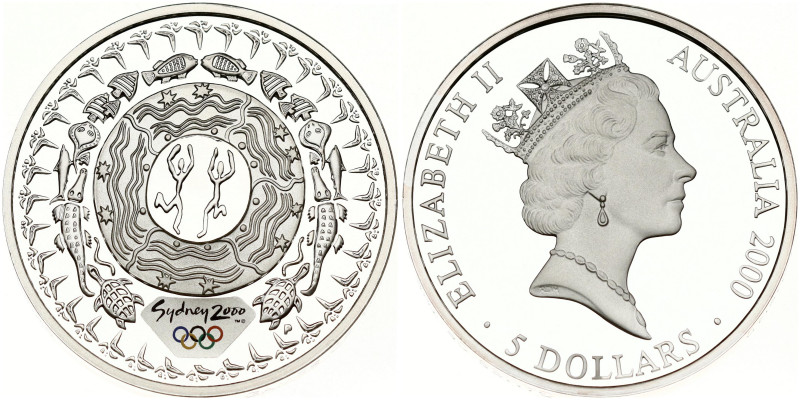 Australia 5 Dollars 2000 Summer Olympics Sydney Dreaming Festival. Elizabeth II ...