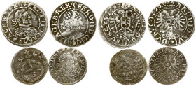 Austria 3 Pfennig - 3 Kreuzer (1624-1629) Lot of 4 Coins