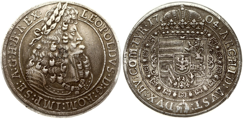 Holy Roman Empire, Tyrol. Leopold I (1657-1705). Taler 1704 Hall. Silver. Dav 10...