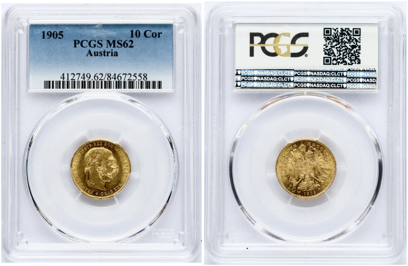 Austria. Franz Joseph I (1848-1916). 10 Corona 1905. Gold .900 3.38 g. Fr. 506; ...