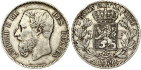 Belgium 5 Francs 1869