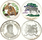 Benin 1000 Francs 1997 & Chad 1000 Francs 2001 Lot of 2 Coins