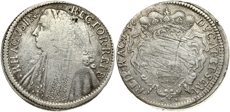 Croatia Ragusa 1 Tallero 1756 Obverse: Bust left. Obverse Legend: RECTOR • REI •...