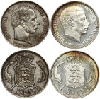 Denmark 1 Krone 1898 & 1915 Lot of 2 Coins