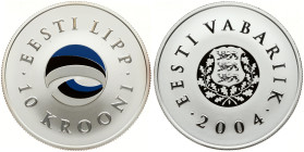 Estonia 10 Krooni 2004 National Flag