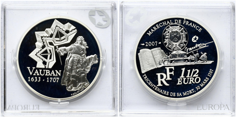 France 1½ Euro 2007 300th Anniversary of the Death of Le Prestre de Vauban. Obve...