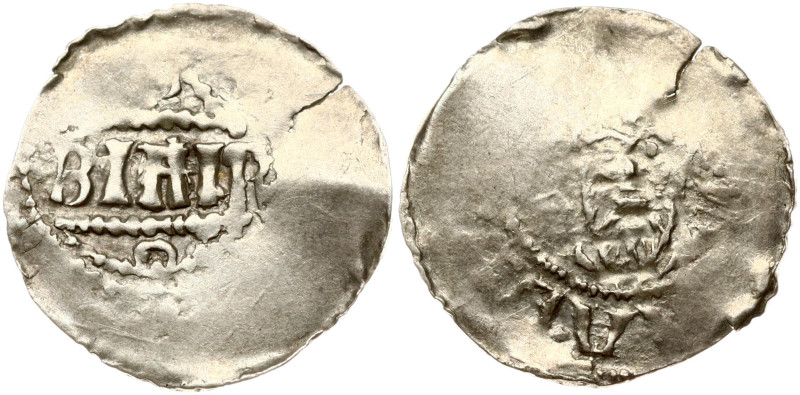 Germany 1 Denar ND Cracked coin. Silver 0.83g. 20mm.
