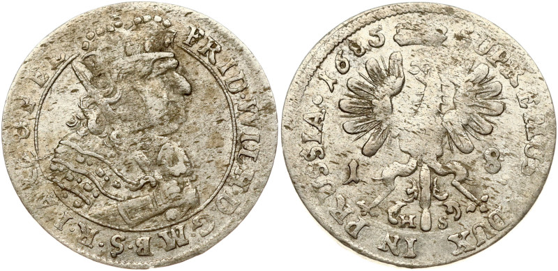 Germany BRANDENBURG 18 Groscher 1685 HS. Friedrich Wilhelm (1640-1688). Obverse:...