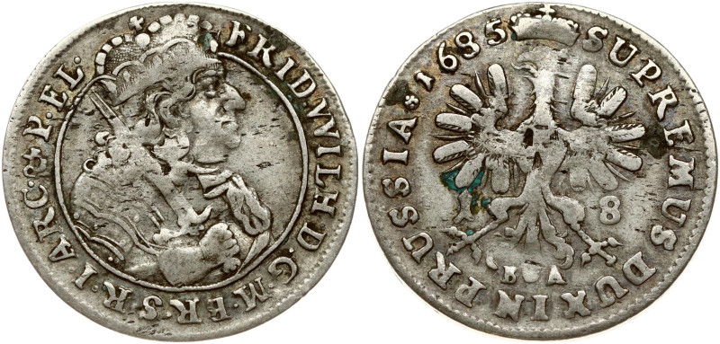 Germany BRANDENBURG 18 Groscher 1685 HS. Friedrich Wilhelm (1640-1688). Obverse:...