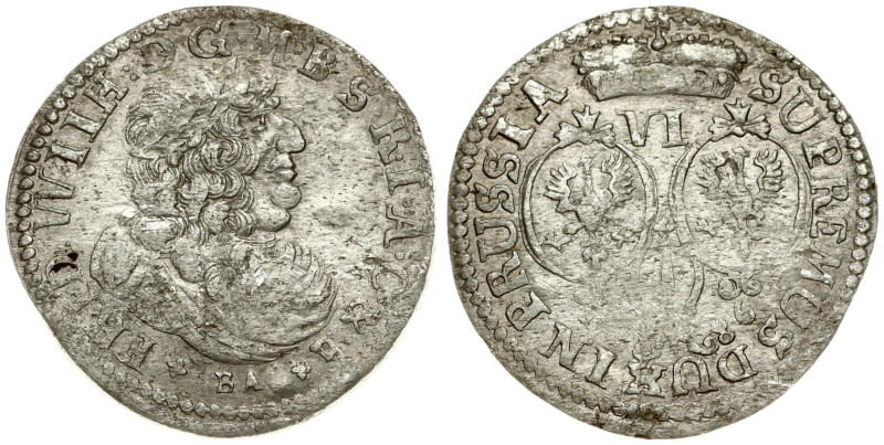 Germany, Brandenburg-Prussia. Friedrich Wilhelm (1640-1688). 6-groschen 1686 BA ...