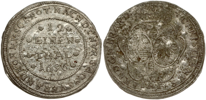 Germany Brandenburg-Bayreuth 1/12 Thaler 1696 IAP. Christian Ernst(1655-1712). S...