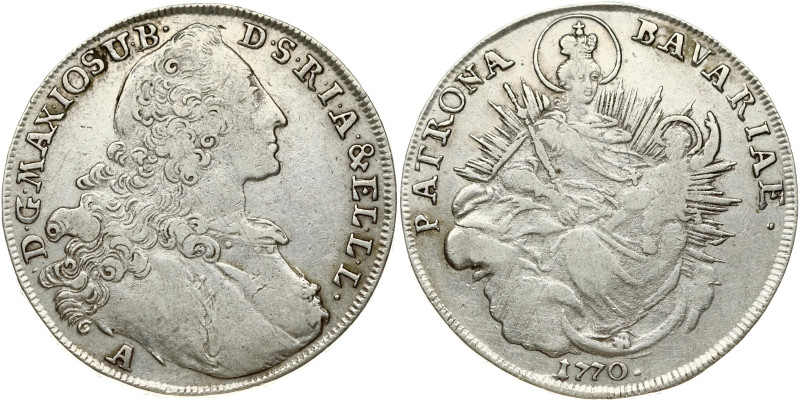 Germany, Bavaria. Maximilian III Joseph (1745-1777). Taler 1770 A Amberg. Silver...