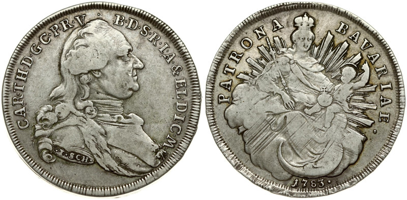 Germany, Bavaria. Karl Theodore (1777-1799). Taler 1783 I SCH. Silver. Dav. 1966...