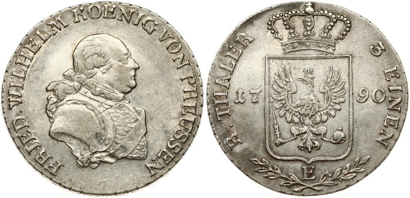 Germany PRUSSIA 1/3 Thaler 1790E Friedrich Wilhelm II(1786-1797). Obverse: Armor...