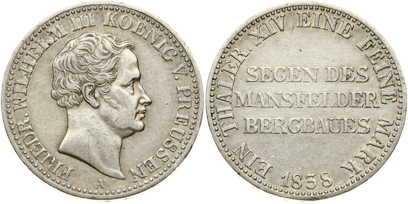 Germany PRUSSIA 1 Thaler 1838A Mining. Friedrich Wilhelm III(1797-1840). Obverse...